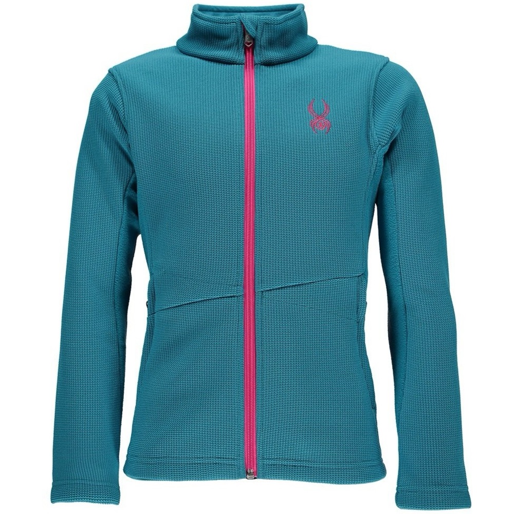 Spyder Youth‎ Girls Mid Weight Core Sweater Blue & Pink Zip Jacket Size XL (18)